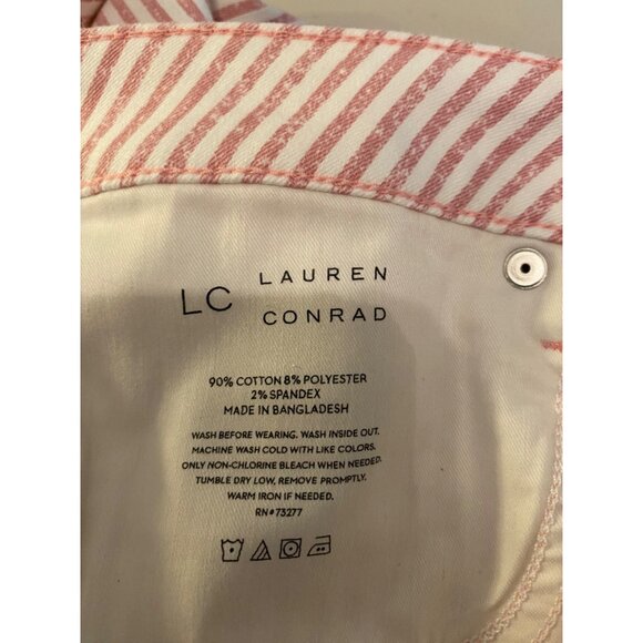 Lauren Conrad Skinny Pants Crop Red & White Stripe Size 18 - Picture 4 of 11